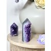 Ametystová drúza s achátem obelisk Brazílie 304g