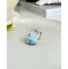 Larimar prsten kruhový gold Dominikánská rep. 14g