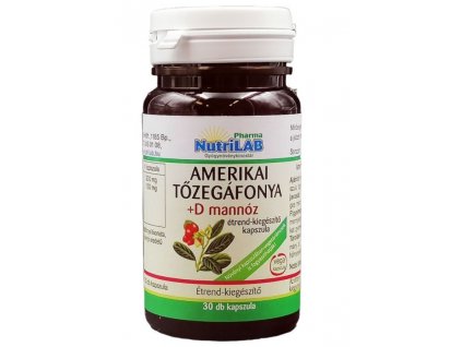 NUTRILAB AMERIKAI TŐZEGÁFONYA+D MANNÓZ KAPSZULA 30DB
