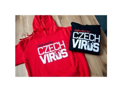 czech virus mikina unisex cervena