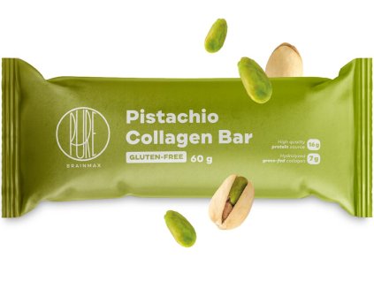 brainmax pure pistachiocollagen bar kolagenova tycinka prichut pistacie 60 g