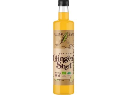 BrainMax Pure Ginger Shot, zázvorová šťava s kurkumou BIO 500 ml