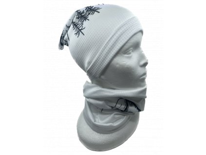 Funkční čepice na zimu - Hory bílá