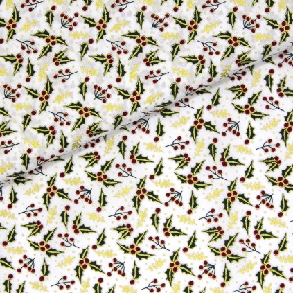 Popelín s vianočným vzorom