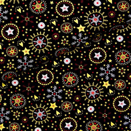 Popelín s vianočným vzorom