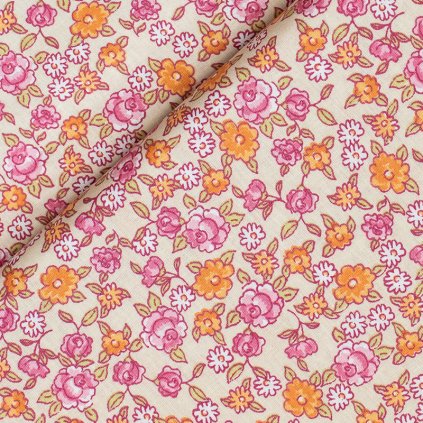 Bavlnená látka s kvietkami