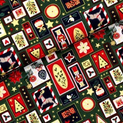 Dekoračná látka vianočné obrázky