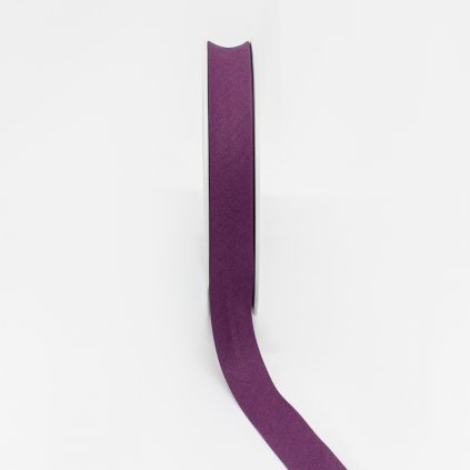 Bavlnený šikmý prúžok 20 mm slivkovo-fialový