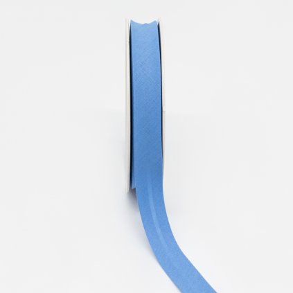 Bavlnený šikmý prúžok 20 mm modrý