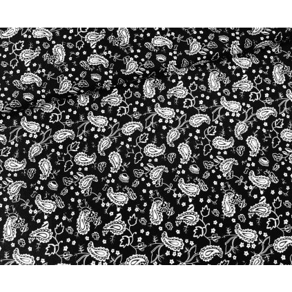 Viskóza čierna s lístkami