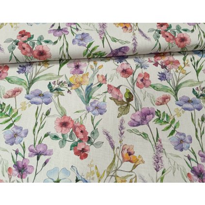 Dekoračná látka lúčne kvety