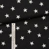Bavlnená látka biele hviezdy na čiernom podklade