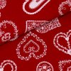 Bielo - bordová bavlna "Maľované srdiečka"