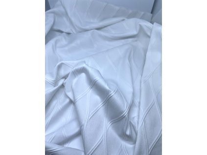 Žakárový úplet, prádlová pletenina - bílá barva