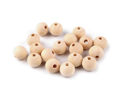 Dřevěné korálky nelakované 14mm přírodní 40ks