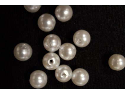 Korálek Perlička PVC bílá 8mm 50ks