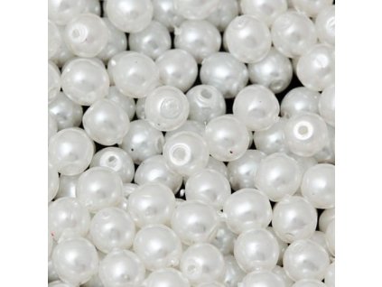 185 Vosková perle KULIČKA 6 mm bílá 10 ks