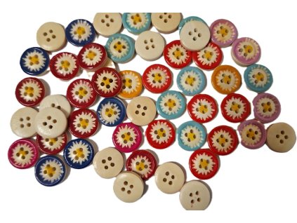 Dřevěný knoflík 1,5cm retro 10ks