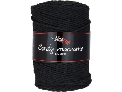 Cordy 2,5 mm macrame 8001 černá