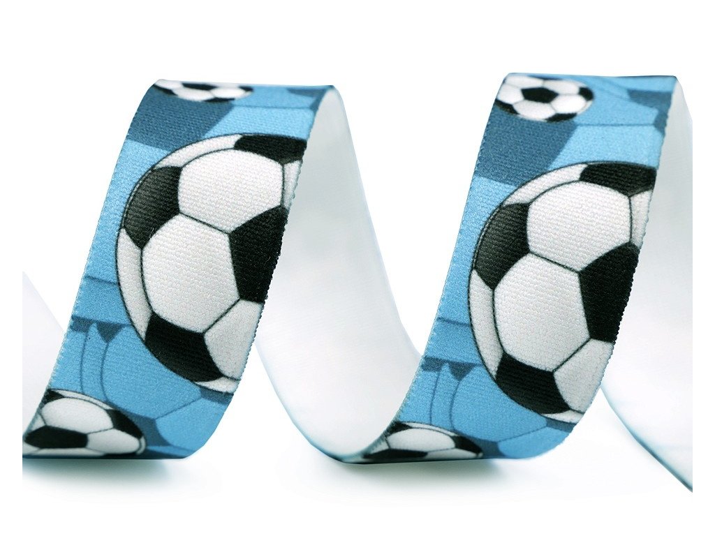 Pruženka s potiskem 25 mm - Fotbal modrá