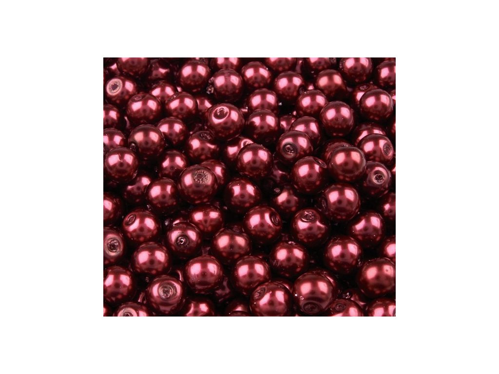 Voskované perly 6 mm kulička (50ks) - vínové