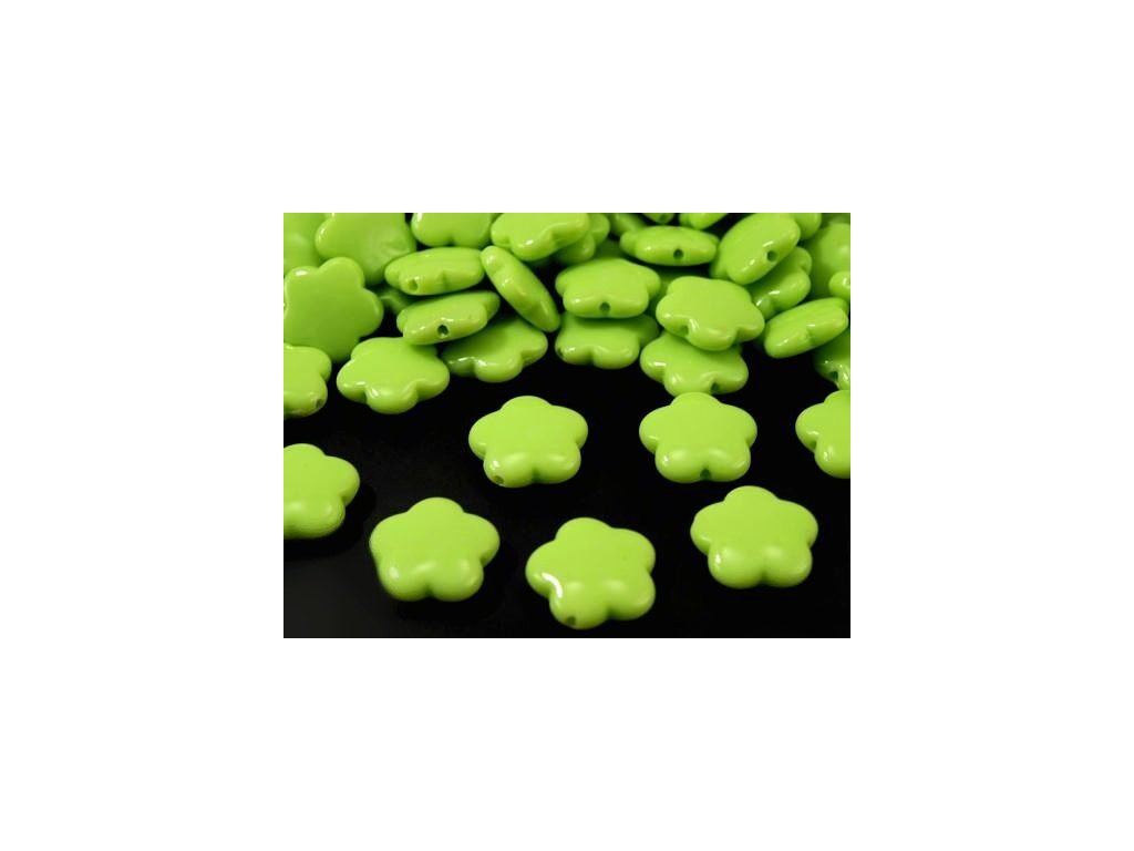 Korálky plastové 15mm Květina (10ks)  - zelené