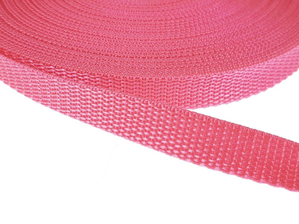Popruh polypropylénový šíře 15 mm - růžový
