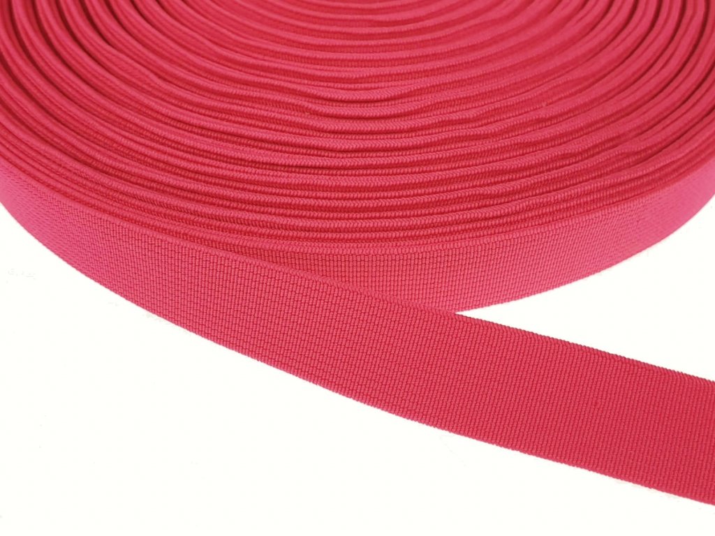 Pruženka plochá tkaná 20 mm - růžová pink