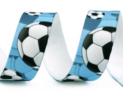 Pruženka s potiskem 25 mm - Fotbal modrá