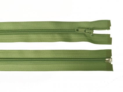 Zip spirálový dělitelný 5 mm / 45 cm - zelená olivová