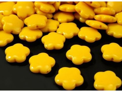 Korálky plastové 15mm Květina (10ks)  - žluté
