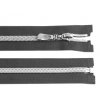 Zip spirálový dělitelný 7 mm / 80 cm - šedý se stříbrnými zoubky
