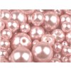 Voskované perly 4-12 mm kulička (30 g) - růžová pudrová