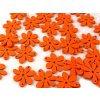 Dřevěné korálky / výsek 20x25mm květinka - oranžová