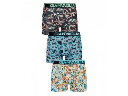 3-PACK Pánské boxerky Gianvaglia 5502 (Barva Barevný mix viz foto, Velikost S/M)
