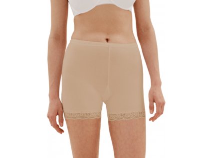 Dámské vyšší bavlněné boxerky s krajkou 703-3K (Barva tělová, Velikost XL/XXL)