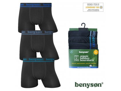 3-PACK Bambusových pánských boxerek BENY-7015 (Barva černá, Velikost S/M)