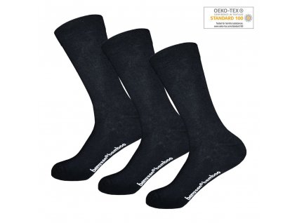 3-PACK Bambusových ponožek klasického střihu (Barva černá, Velikost 41-46)
