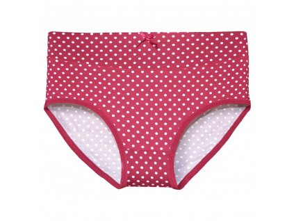 Dámské kalhotky 9079 vyšší s puntíky (Barva červená, Velikost XL/XXL)