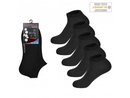 5-PACK Bavlněných kotníkových ponožek SK-501-BLACK