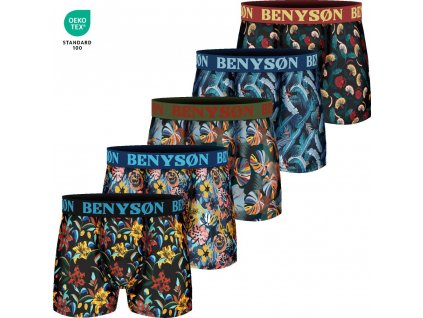 5-PACK Pánské barevné elastické boxerky 7122 (Barva Barevný mix viz foto, Velikost S/M)