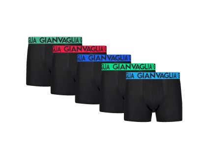 5-PACK Výhodné balení pánských boxerek Gianvaglia 021 (Barva černá mix barev lemu, Velikost S/M)