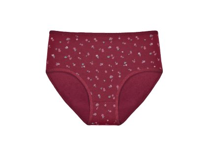 Dámské bavlněné kalhotky s květinkami Gaubert 9090 (Barva červená, Velikost XL/XXL)
