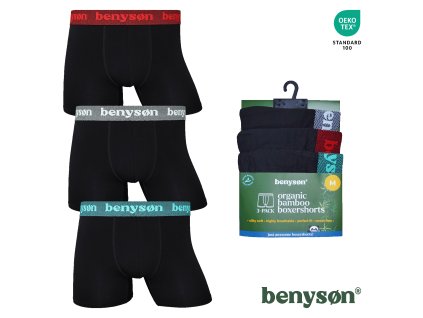 3-PACK Bambusových pánských boxerek BENY-7018 (Barva Barevný mix viz foto, Velikost S/M)