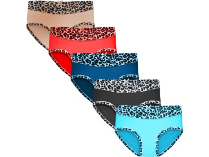Dámské kalhotky klasik 9077 Leopard (Barva černá, Velikost S/M)