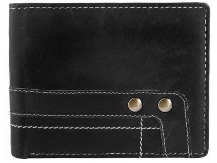 Luxusní pánská peněženka Raptor s dvěma cvočky černá