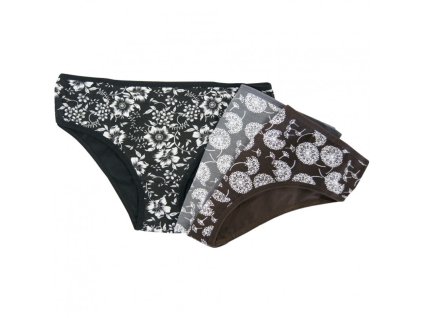 Francouzské kalhotky jarní dekor (Barva šedá tmavá - pampelišky, Velikost M/L)