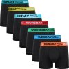 7-PACK pánských bavlněných boxerek Dny v týdnu (Barva černá, Velikost XL/XXL)