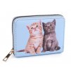 Kompaktní dětská peněženka blankytná motiv dvou koček 9,5x12,5 cm