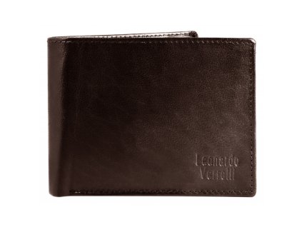 Luxusná peňaženka z pravej kože Leonardo Verrelli hnedá tmavá